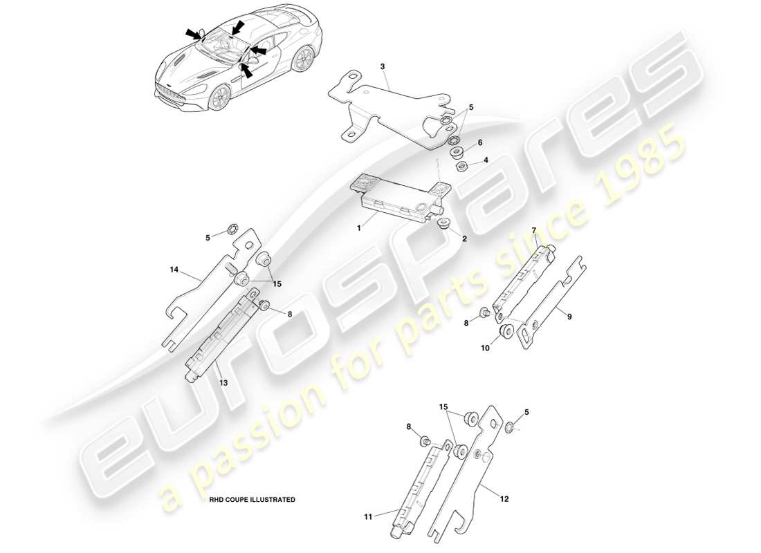 aston martin vanquish (2013) radio antenna, 14.5my parts diagram