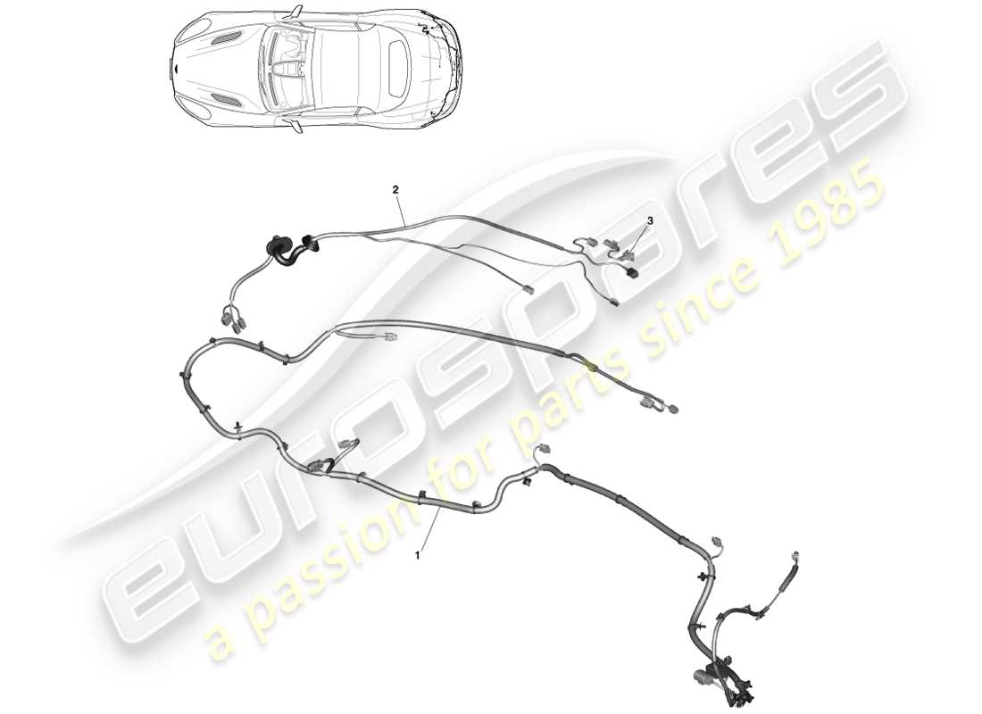 aston martin vanquish (2013) rear end harness, volante parts diagram