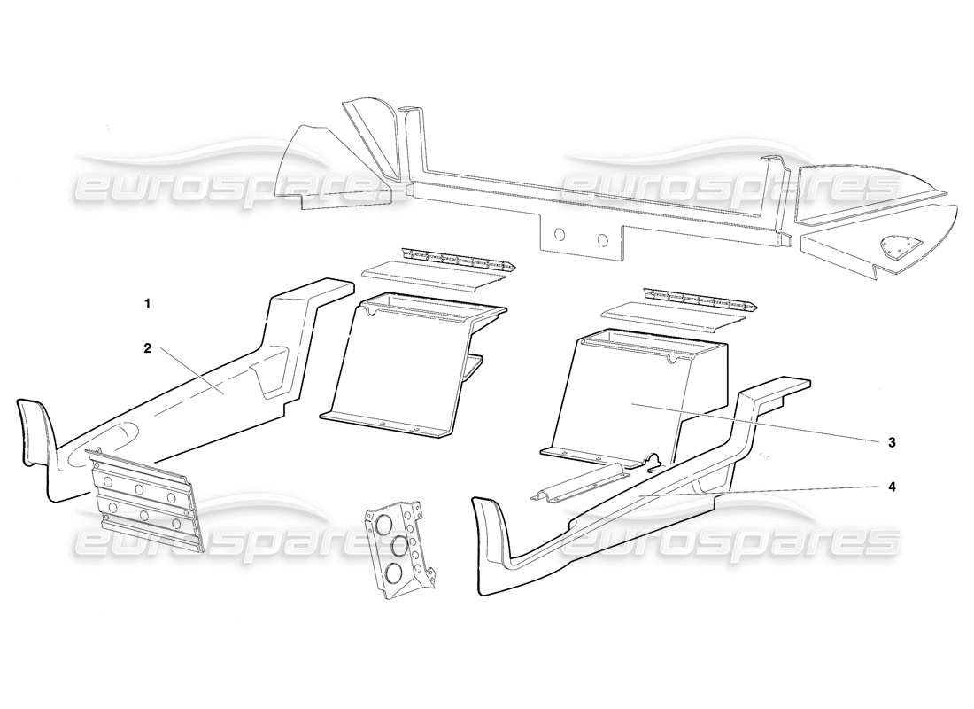 lamborghini diablo se30 (1995) passenger compartment trim (valid for usa - january 1995) parts diagram