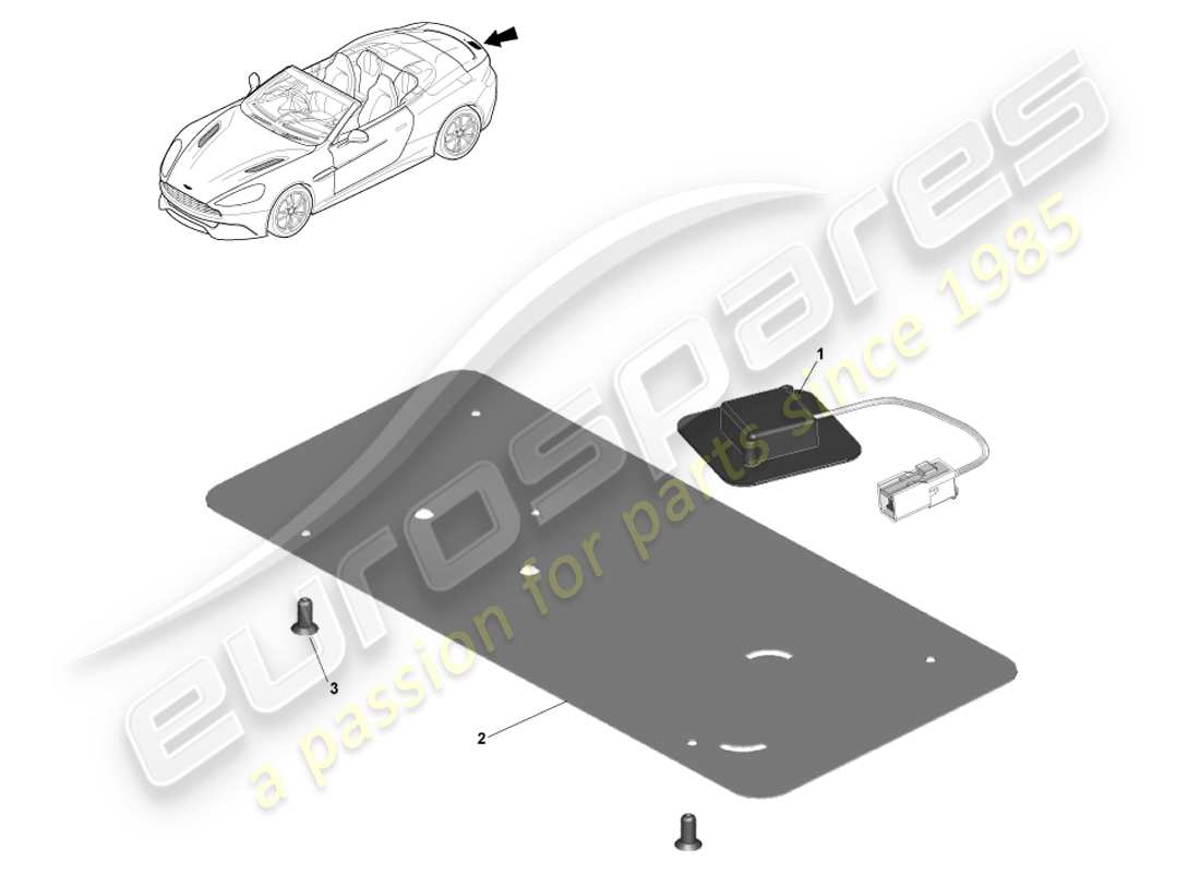 aston martin vanquish (2013) gps antenna, volante parts diagram