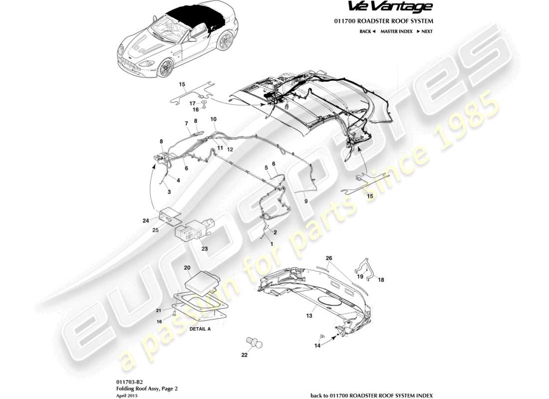 aston martin v12 vantage (2013) roadster roof, page 2 part diagram