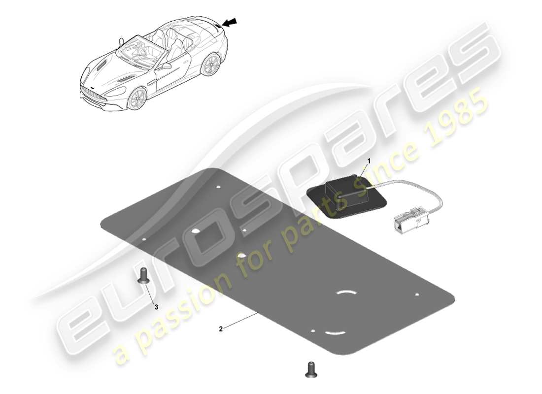 aston martin vanquish (2014) gps antenna, volante part diagram