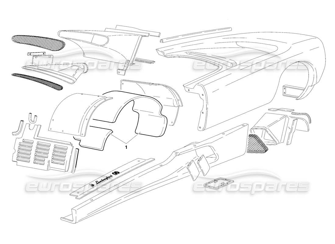 lamborghini diablo se30 (1995) body elements (valid for switzerland - january 1995) parts diagram