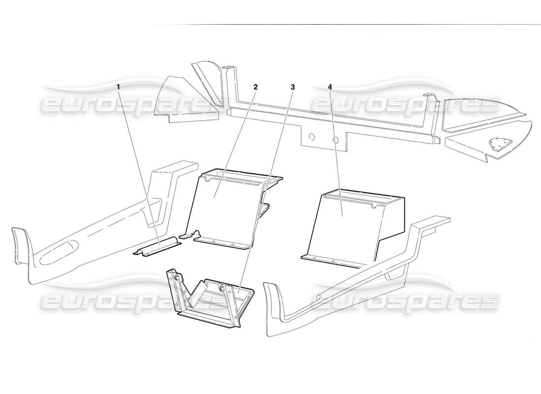 lamborghini diablo se30 (1995) passenger compartment trim (valid for rh d. version - january 1995) parts diagram
