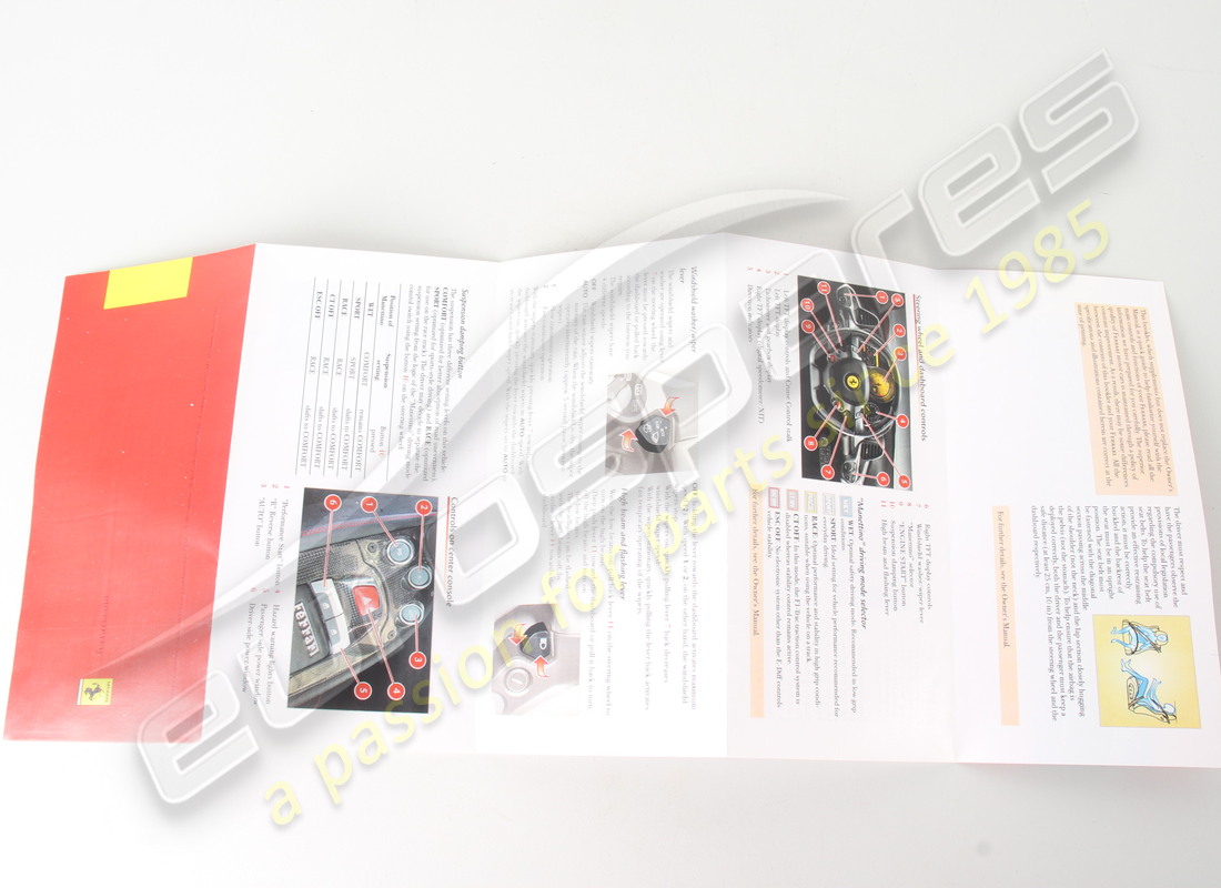 NEW FERRARI QUICK GUIDE. PART NUMBER 84259500 (3) new ferrari quick guide. part number 84259500 (3)