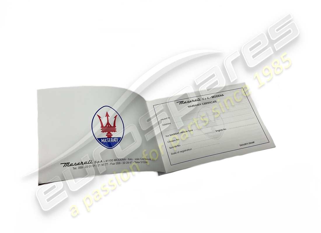 NEW MASERATI SERVICE BOOK IN ENGLISH. PART NUMBER 399851400 (2) new maserati service book in english. part number 399851400 (2)