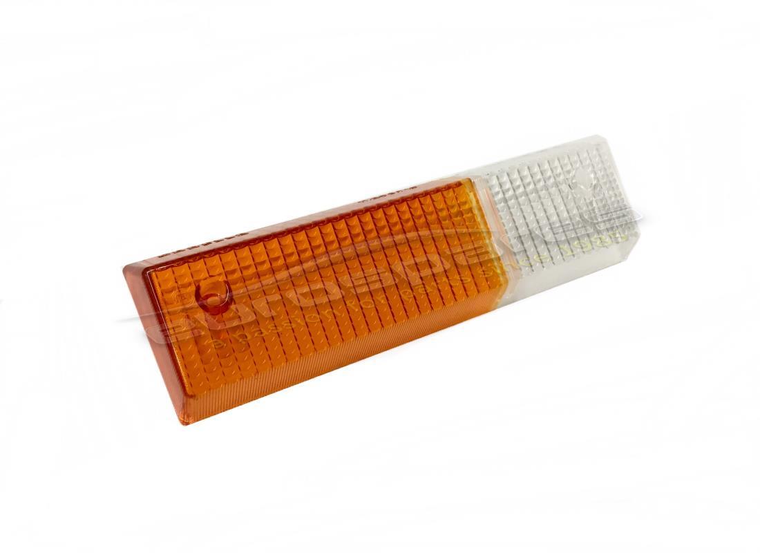 NEW EUROSPARES RH FRONT INDICATOR LIGHT LENS (ORANGE/CLEAR). PART NUMBER 60329604 (1) new eurospares rh front indicator light lens (orange/clear). part number 60329604 (1)