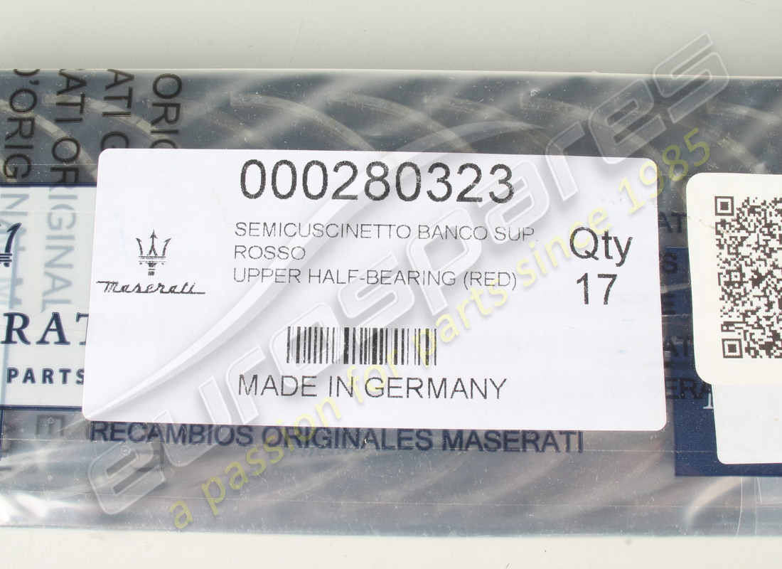 NEW MASERATI UPPER HALF-BEARING (RED). PART NUMBER 280323 (3) new maserati upper half-bearing (red). part number 280323 (3)
