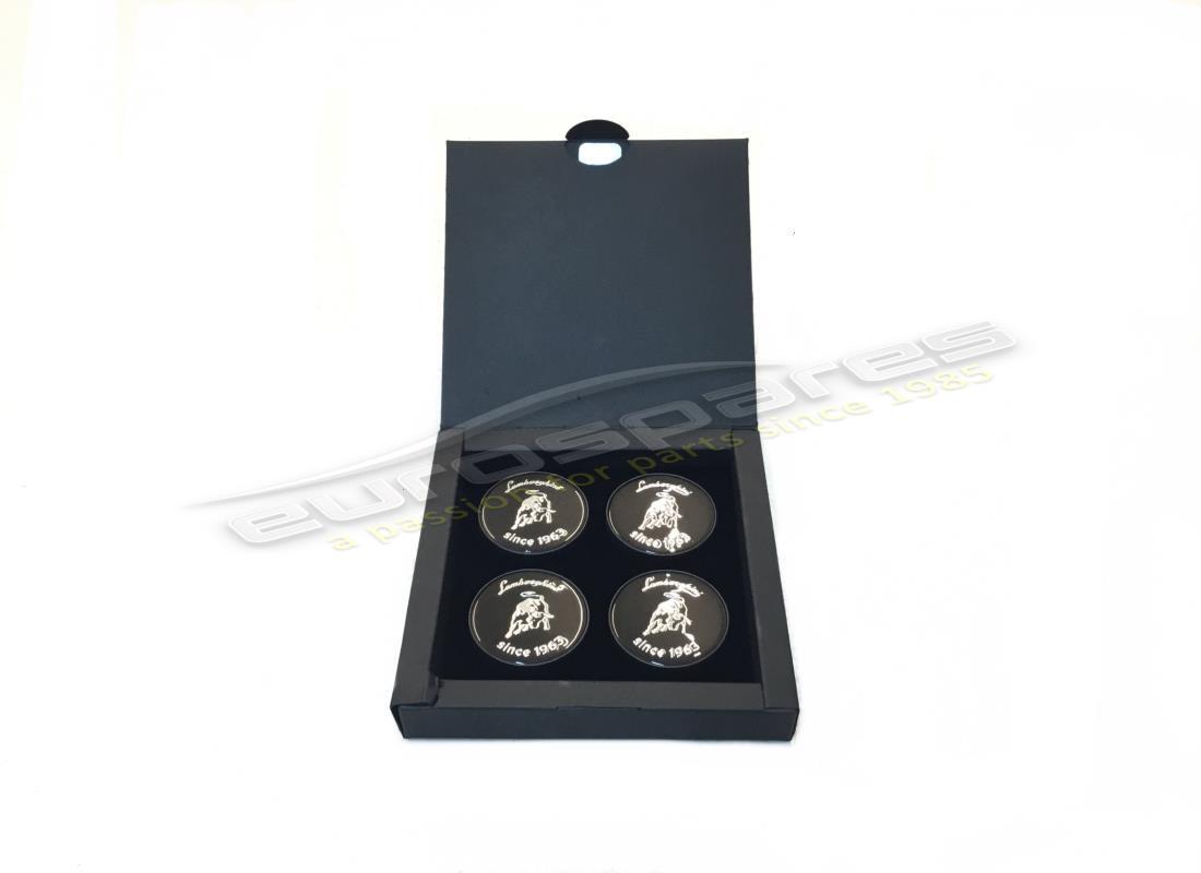 NEW LAMBORGHINI WHEEL BADGE KIT, SINCE 1963. PART NUMBER 0R8340072 (1) new lamborghini wheel badge kit, since 1963. part number 0r8340072 (1)