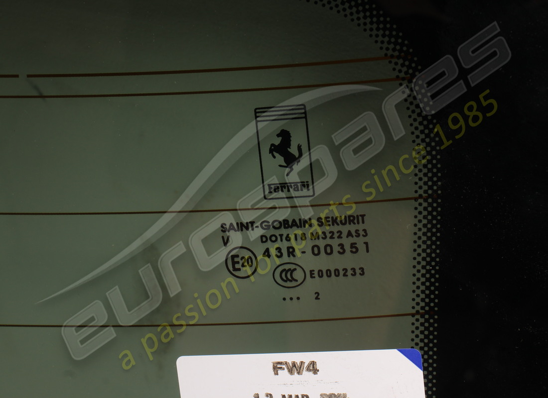 NEW FERRARI REAR SCREEN. PART NUMBER 84342700 (2) new ferrari rear screen. part number 84342700 (2)