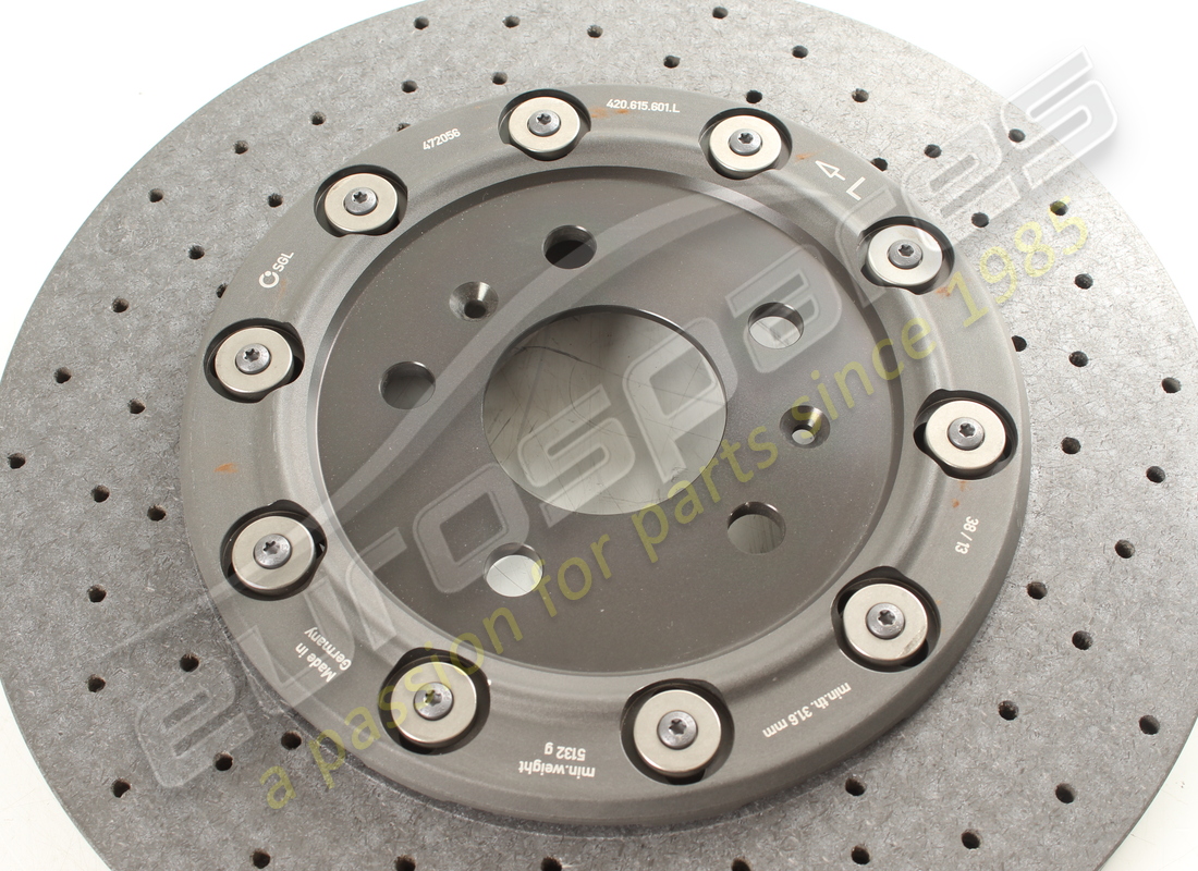 NEW LAMBORGHINI CARBON CERAMIC BRAKE DISC (CCP). PART NUMBER 420615601L (2) new lamborghini carbon ceramic brake disc (ccp). part number 420615601l (2)