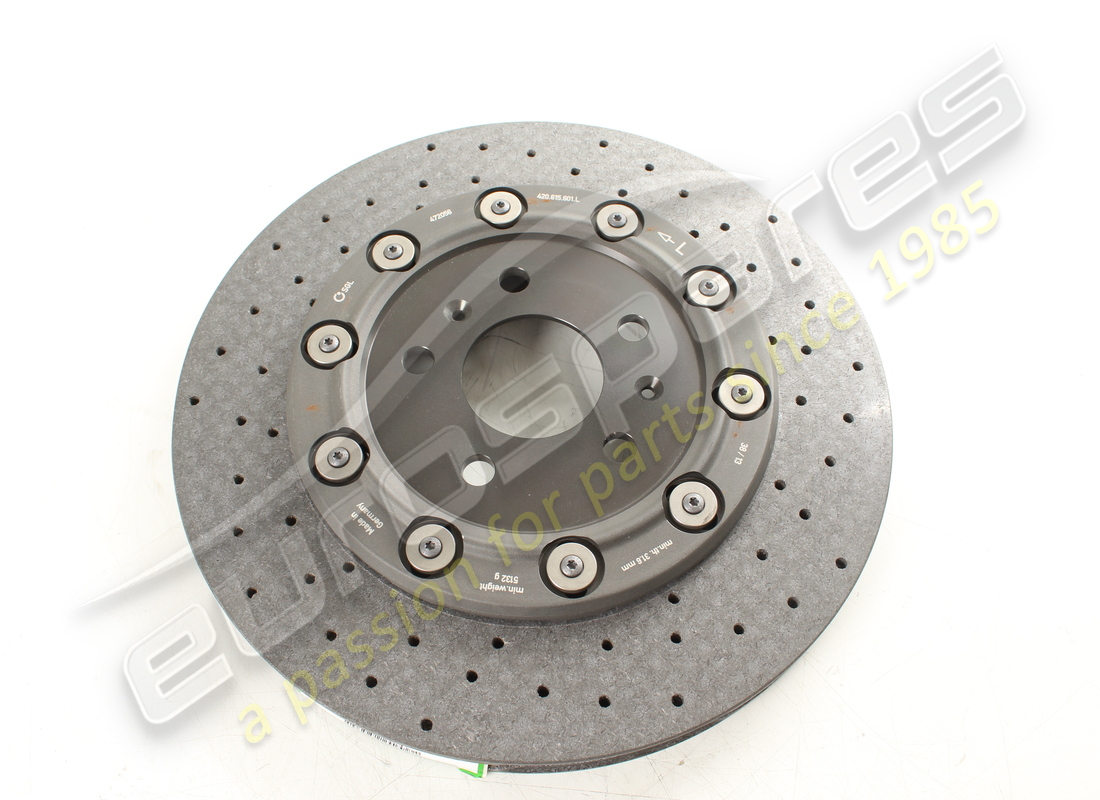 NEW LAMBORGHINI CARBON CERAMIC BRAKE DISC (CCP). PART NUMBER 420615601L (1) new lamborghini carbon ceramic brake disc (ccp). part number 420615601l (1)