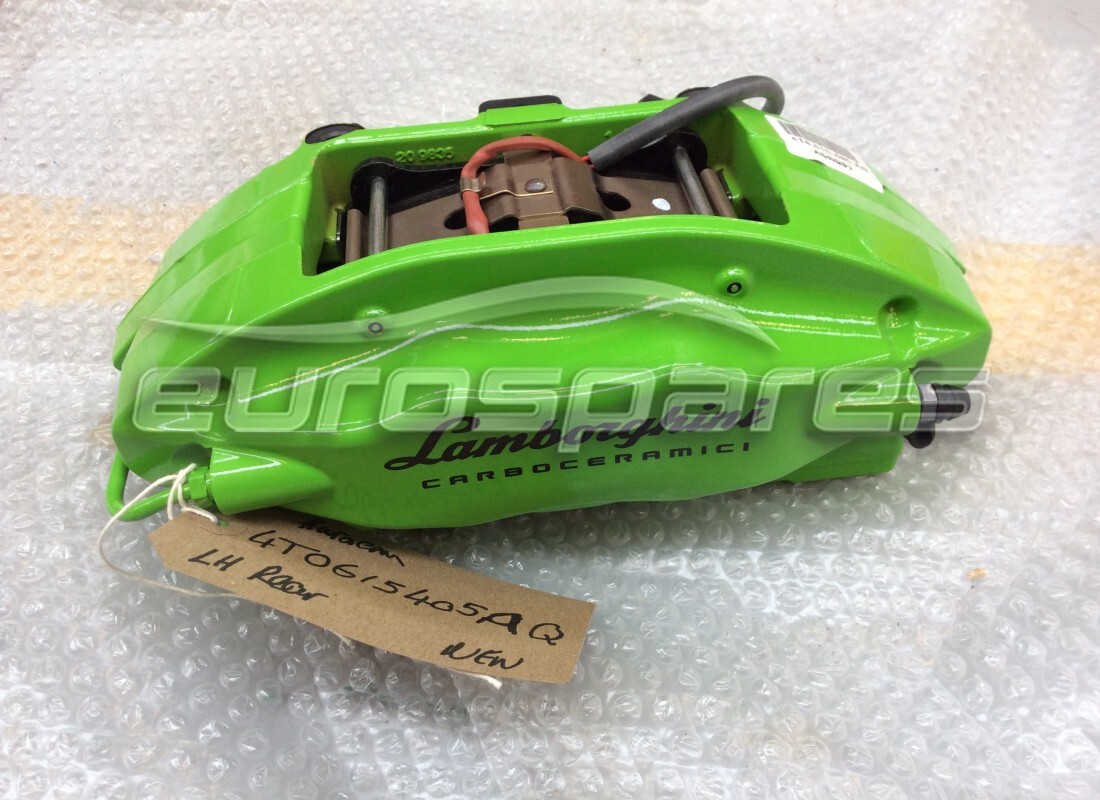 NEW LAMBORGHINI REAR CALIPER IN GREEN. PART NUMBER 4T0615405AQ (1) new lamborghini rear caliper in green. part number 4t0615405aq (1)