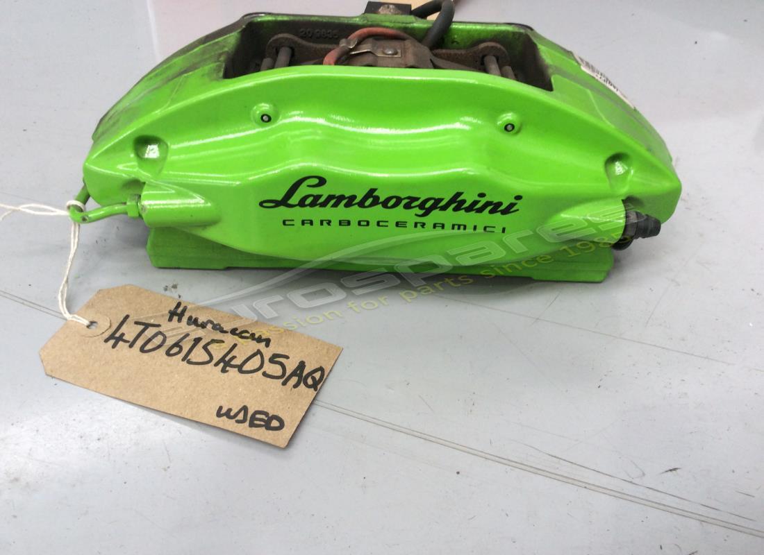 used lamborghini rear caliper in green. part number 4t0615405aq (1)