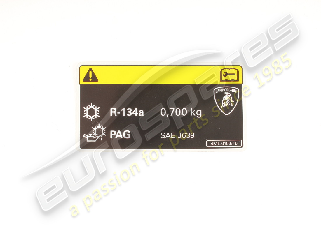 NEW LAMBORGHINI AIR CONDITIONING HAFTETIKETT. PART NUMBER 4ML010515 (1) new lamborghini air conditioning haftetikett. part number 4ml010515 (1)