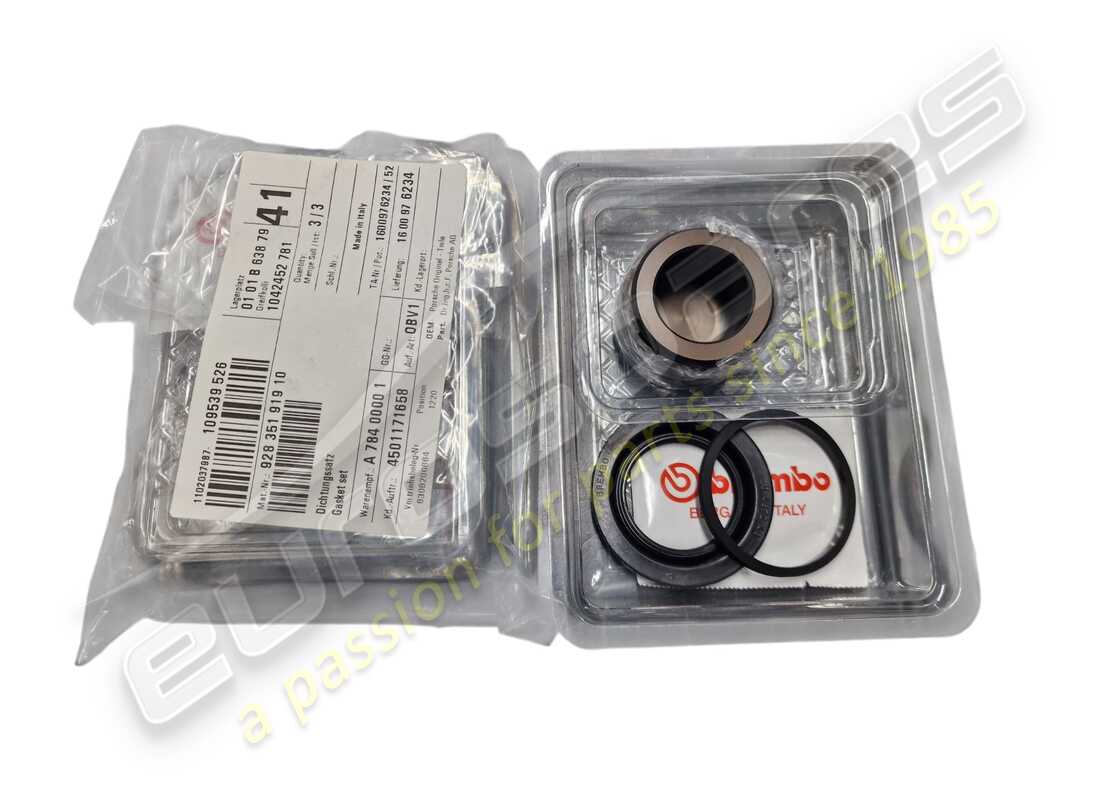 NEW PORSCHE SET OF GASKETS FOR CALIPER - COMPRISING: - PISTON - CUP - CUP - $44 MM. PART NUMBER 92835191910 (1) new porsche set of gaskets for caliper - comprising: - piston - cup - cup - $44 mm. part number 92835191910 (1)