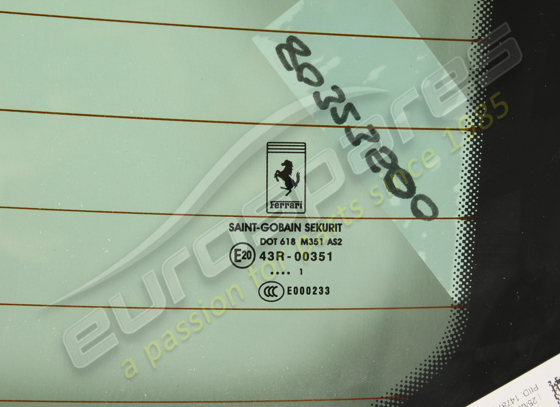 NEW FERRARI REAR-WINDOW GLASS. PART NUMBER 80323500 (2) new ferrari rear-window glass. part number 80323500 (2)