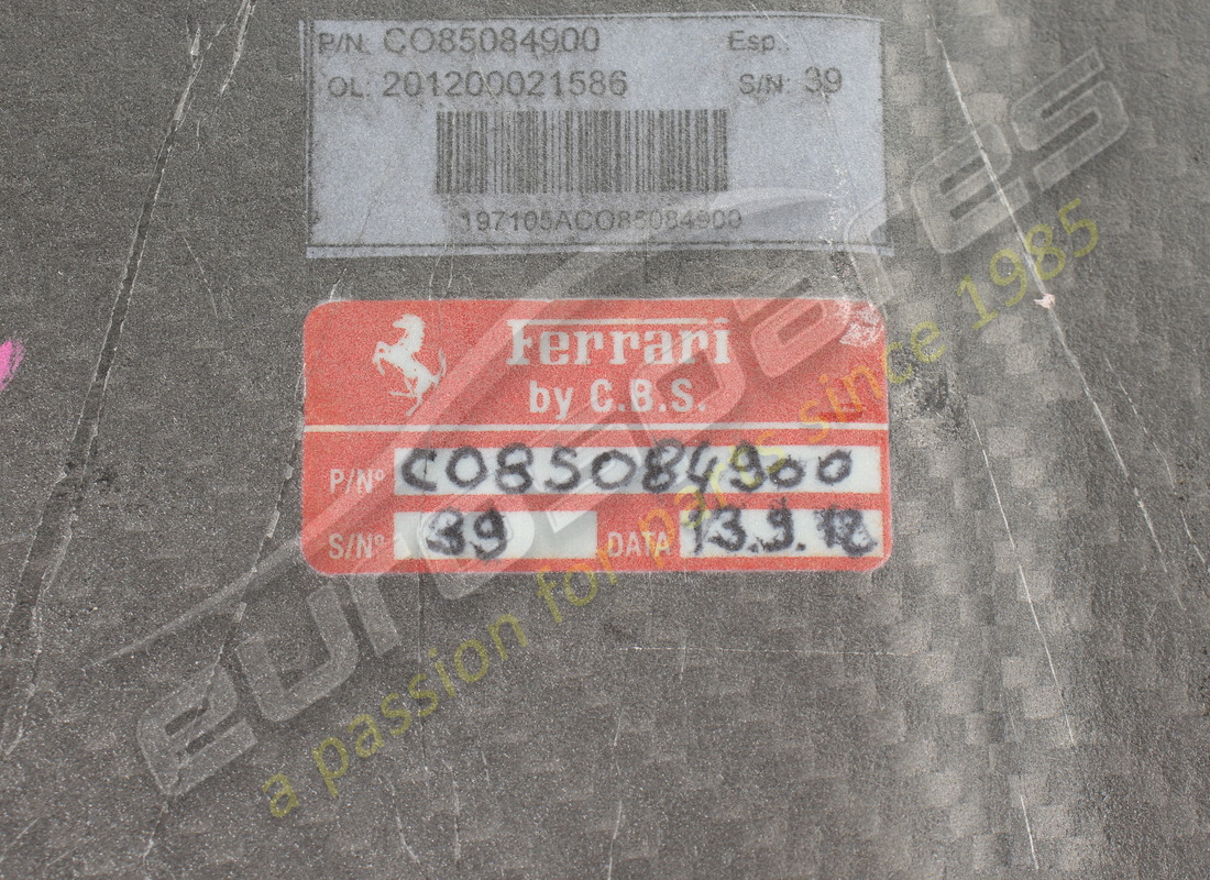 NEW FERRARI RH INSPECTION COVER. PART NUMBER 85084900 (3) new ferrari rh inspection cover. part number 85084900 (3)