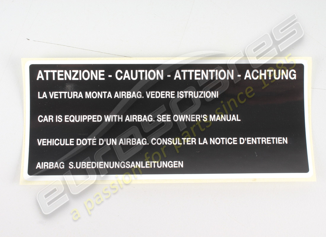 NEW FERRARI ADHESIVE LEBEL FOR AIRBAG. PART NUMBER 12856780 (1) new ferrari adhesive lebel for airbag. part number 12856780 (1)