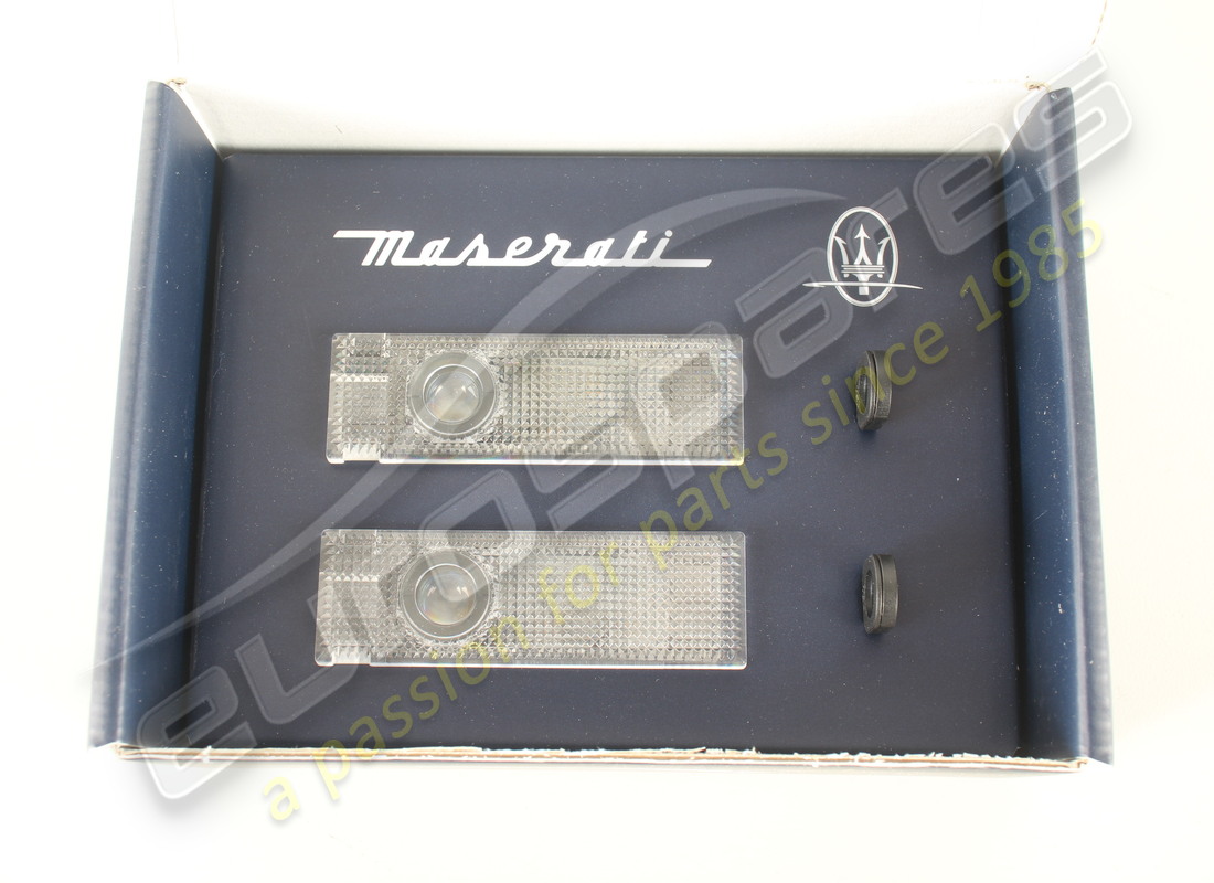 NEW MASERATI COURTESY LIGHTS WITH LOGO KIT. PART NUMBER 940001126 (2) new maserati courtesy lights with logo kit. part number 940001126 (2)