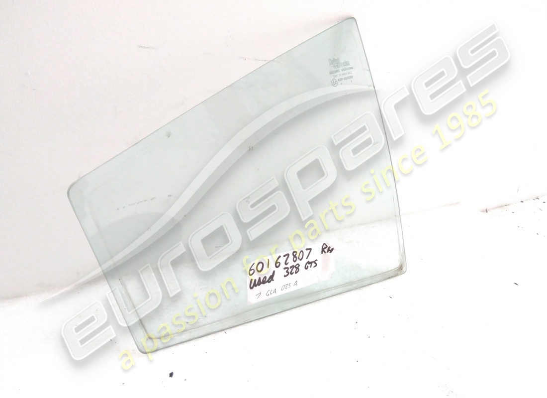 USED FERRARI RH REAR QUARTER LIGHT GLASS GTS. PART NUMBER 60162807 (2) used ferrari rh rear quarter light glass gts. part number 60162807 (2)