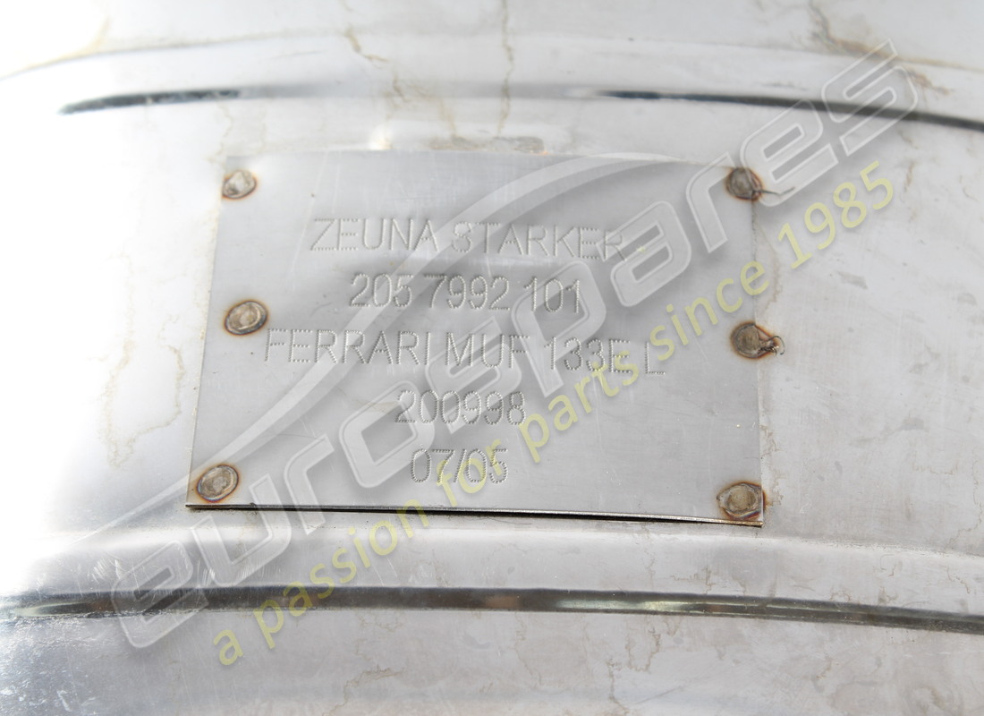 NEW FERRARI SILENZIATORE POSTERIORE SX. PART NUMBER 200998 (5) new ferrari silenziatore posteriore sx. part number 200998 (5)