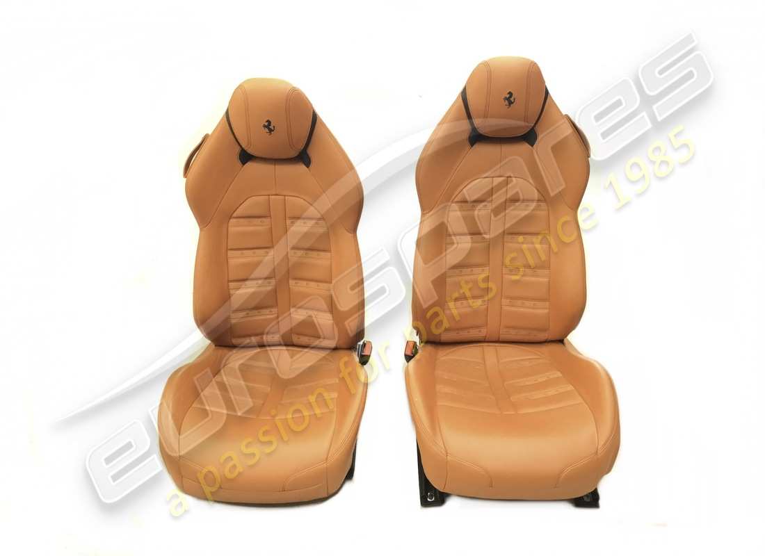 USED Eurospares CALIFORNIA T - PAIR OF COMFORT SEATS - HIDE (CUOIO) LEATHER WITH BLACK STITCHING - FULL ELECTRIC - DAYTONA STYLE DESIGN - APPLICABLE FOR GD . PART NUMBER EAP1329829 (1)