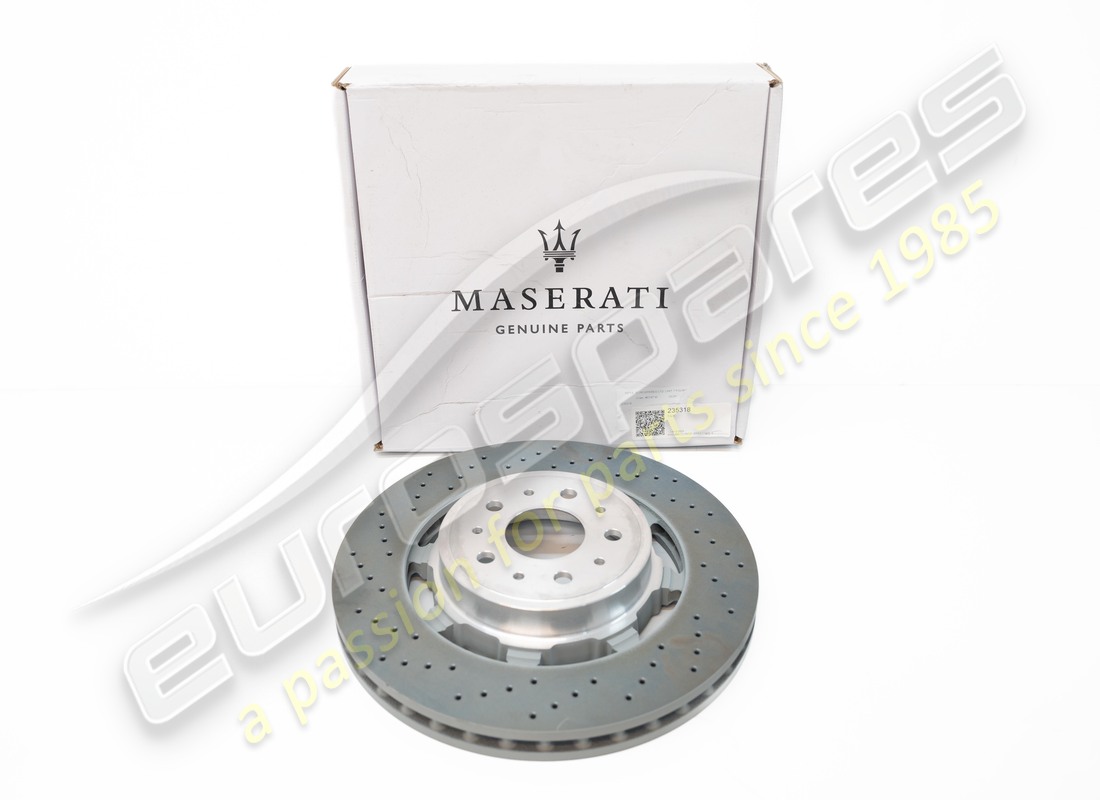 NEW MASERATI FRONT BRAKE DISC (DRILLED). PART NUMBER 235318 (1) new maserati front brake disc (drilled). part number 235318 (1)