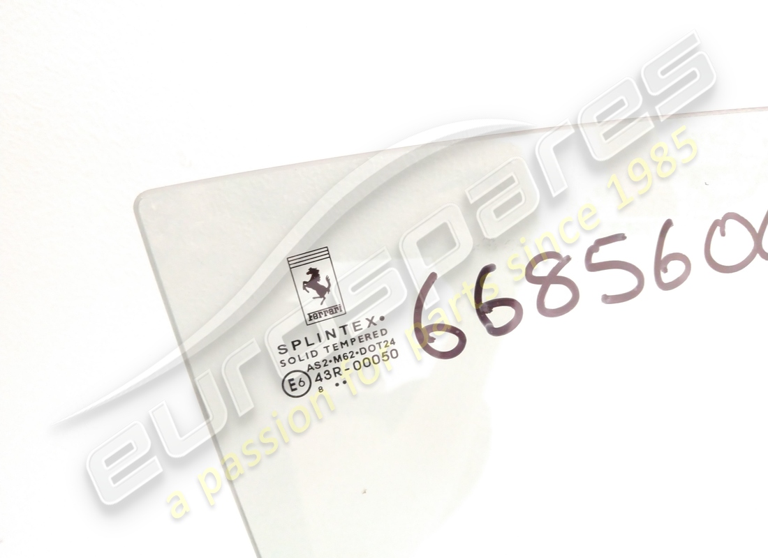 NEW FERRARI RH SIDE GLASS. PART NUMBER 66856000 (2) new ferrari rh side glass. part number 66856000 (2)