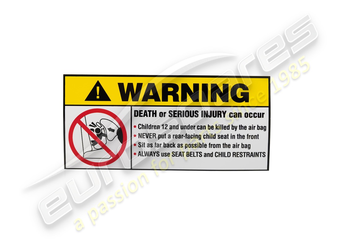 new ferrari airbag instruction plate. part number 65423800 (1)