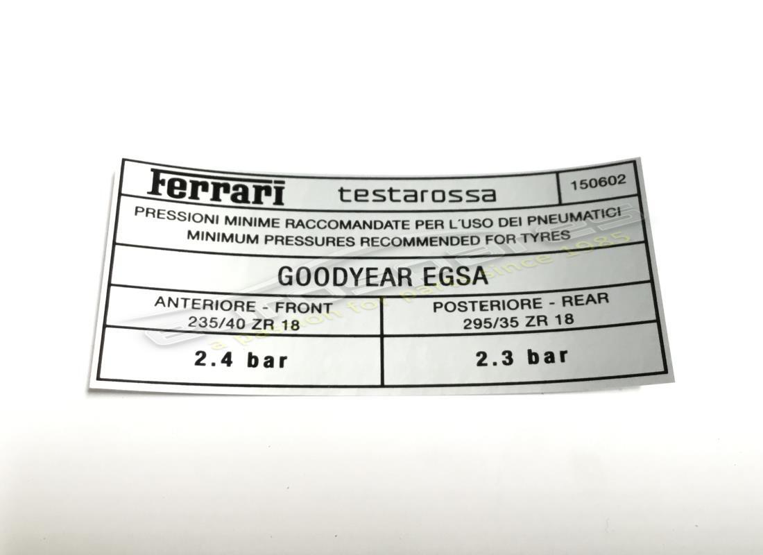 new ferrari tyre inflation sticker goodyear. part number 150602 (1)