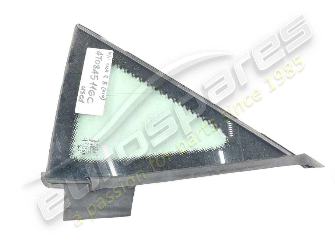 USED LAMBORGHINI TRIANGLE WINDOW RH PART NUMBER 4T0845116C (1) used lamborghini triangle window rh part number 4t0845116c (1)