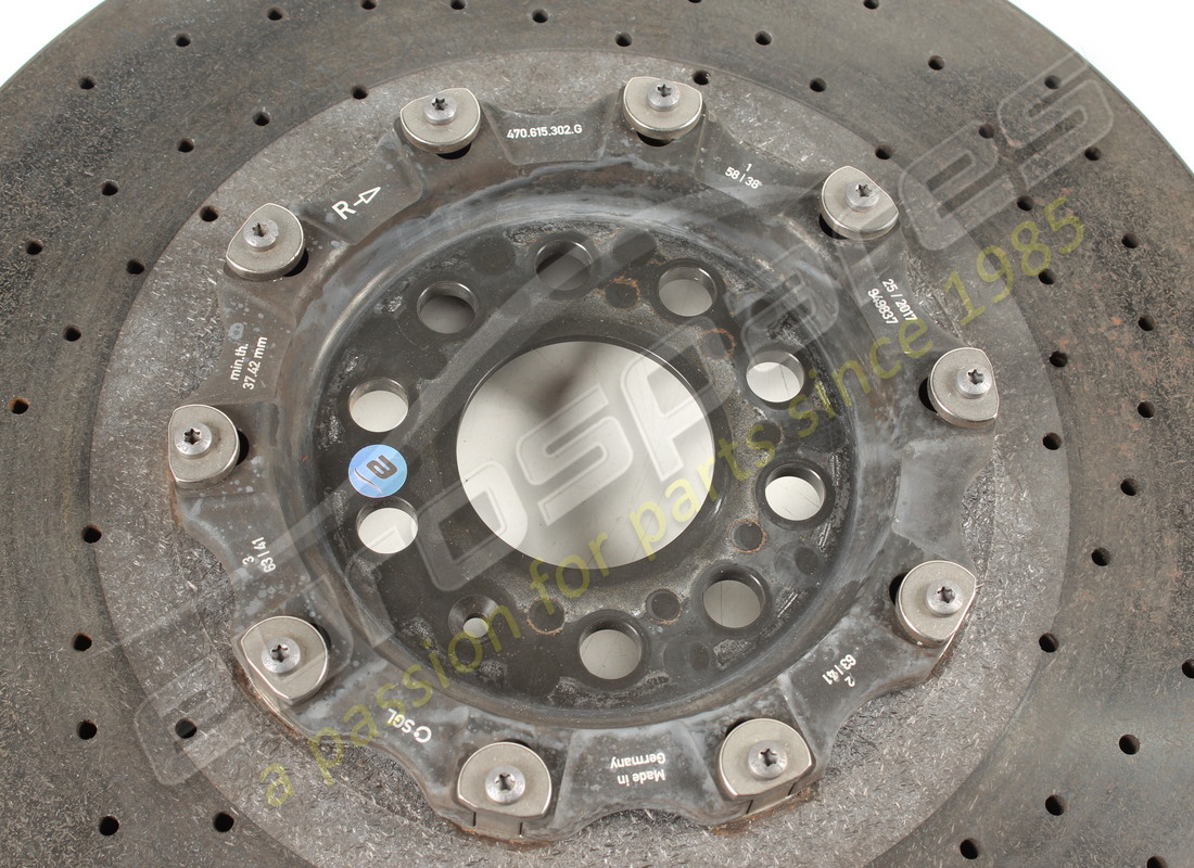 USED LAMBORGHINI FRONT LH CERAMIC BRAKE DISC (VENTED). PART NUMBER 470615301G (2) used lamborghini front lh ceramic brake disc (vented). part number 470615301g (2)
