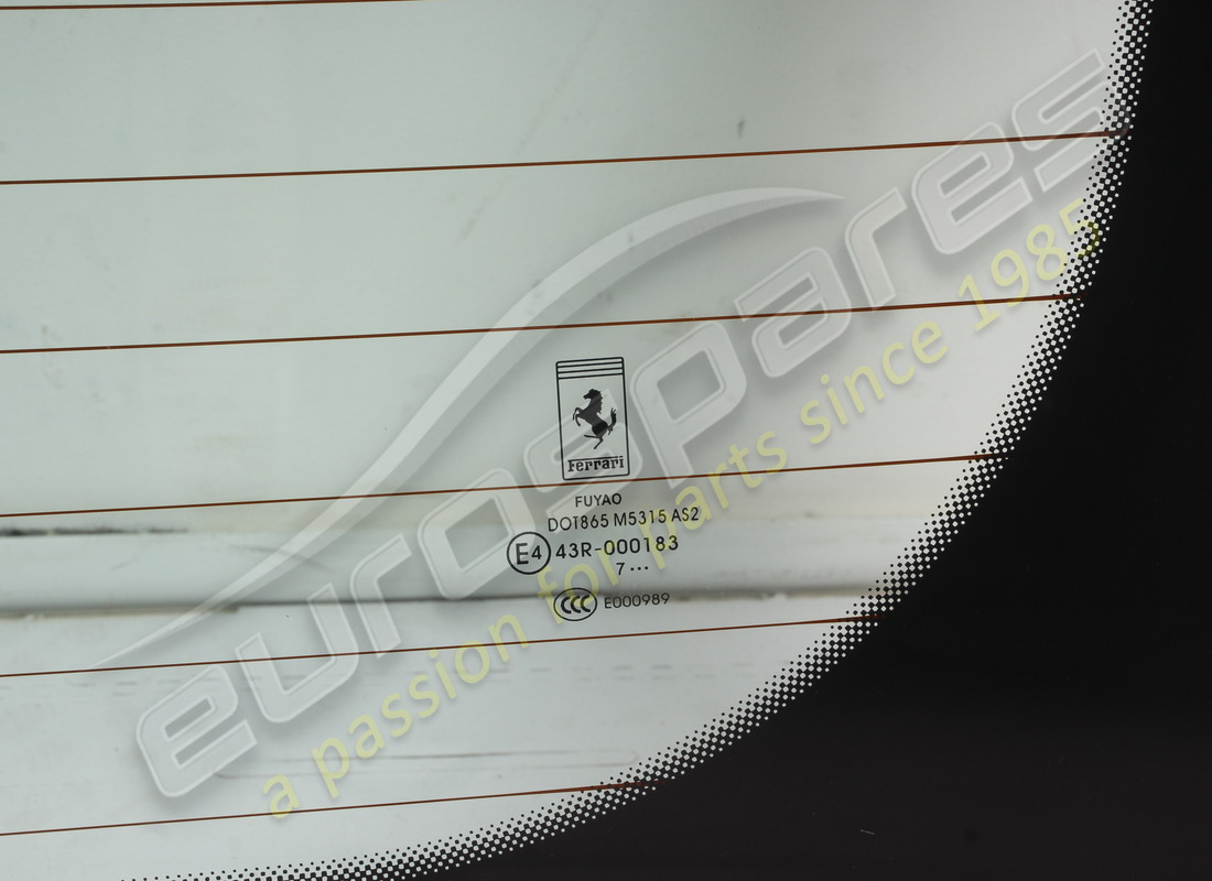 NEW FERRARI COMPLETE REAR SCREEN. PART NUMBER 762704 (2) new ferrari complete rear screen. part number 762704 (2)