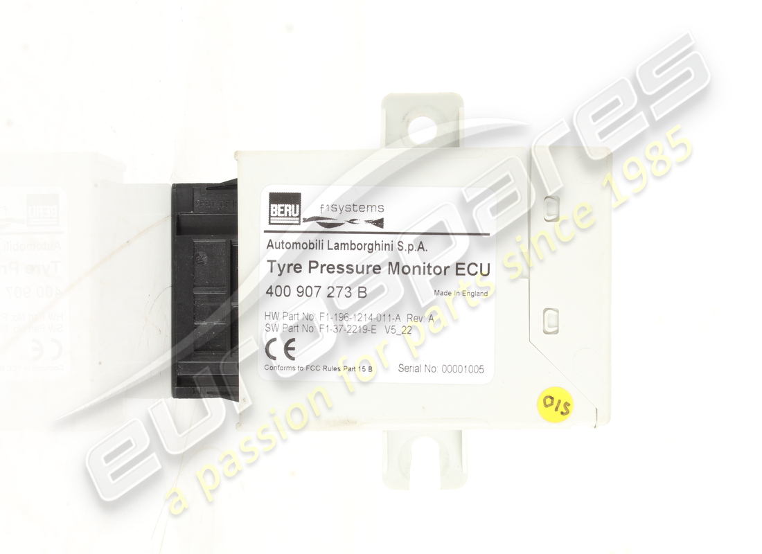 USED LAMBORGHINI TIRE PRESSURE. PART NUMBER 400907273B (1) used lamborghini tire pressure. part number 400907273b (1)