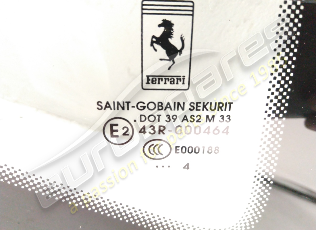 USED FERRARI RH REAR WINDOW. PART NUMBER 84265000 (2) used ferrari rh rear window. part number 84265000 (2)