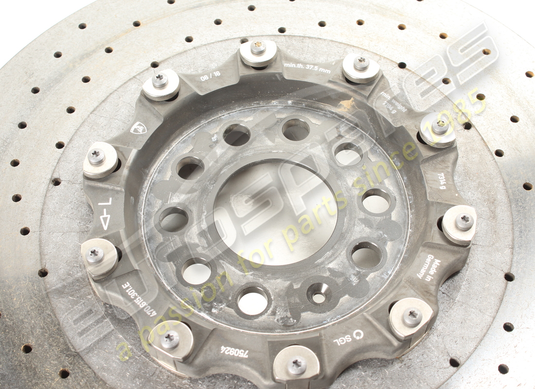 USED LAMBORGHINI FRONT LH CERAMIC BRAKE DISC (VENTED). PART NUMBER 470615301G (3) used lamborghini front lh ceramic brake disc (vented). part number 470615301g (3)