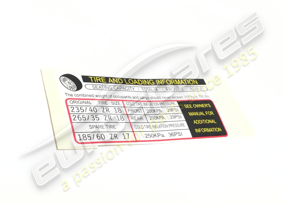 new maserati tyre plate.. part number 200896 (1)