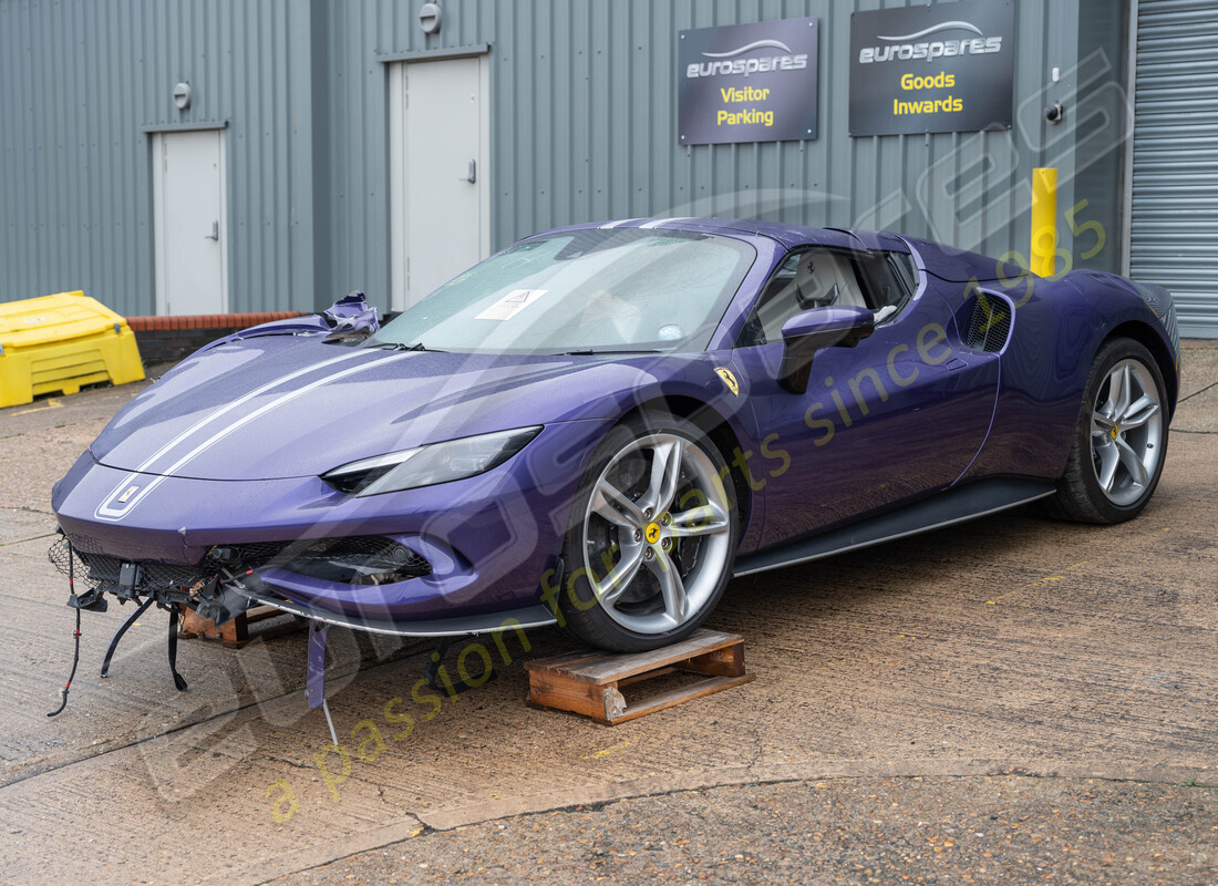 ferrari 296 gts being prepared for dismantling at eurospares
