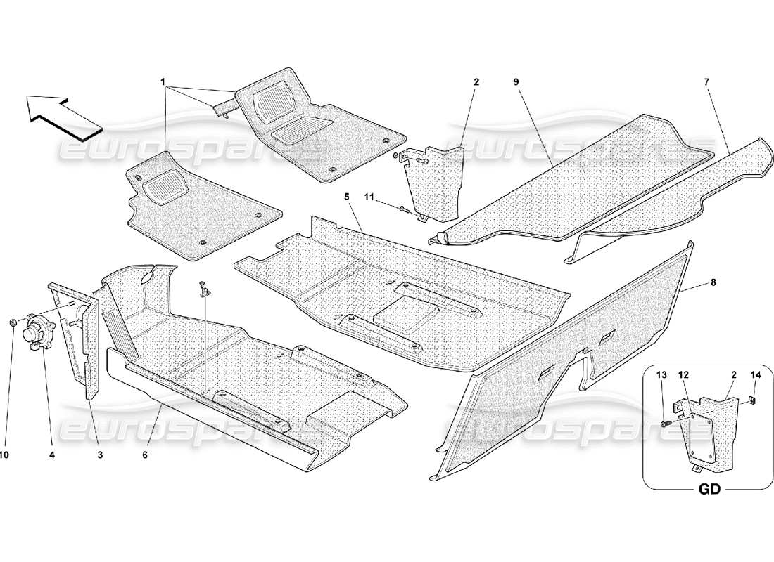 part diagram containing part number fcpt006