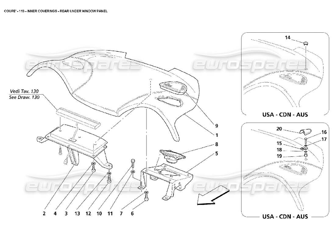 a part diagram from the maserati 4200 parts catalogue
