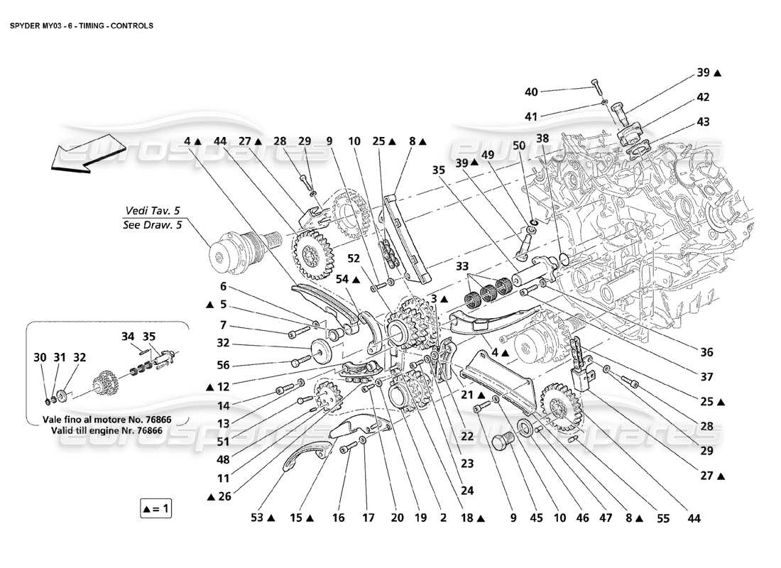 a part diagram from the maserati 4200 spyder (2003) parts catalogue