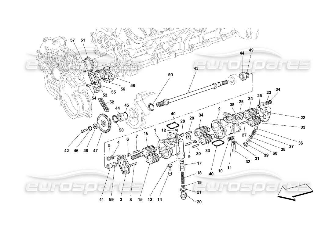 ferrari 456 m gt/m gta lubrication - oil pumps parts diagram