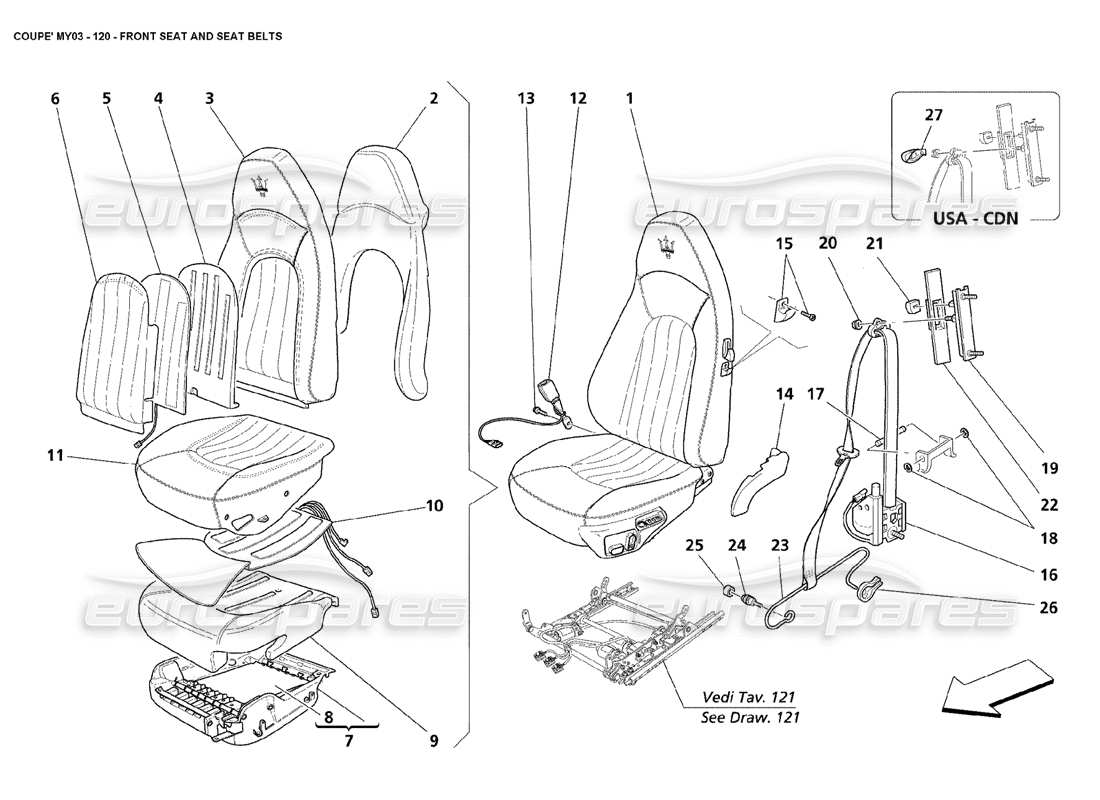 a part diagram from the Maserati 4200 Coupe (2003) parts catalogue