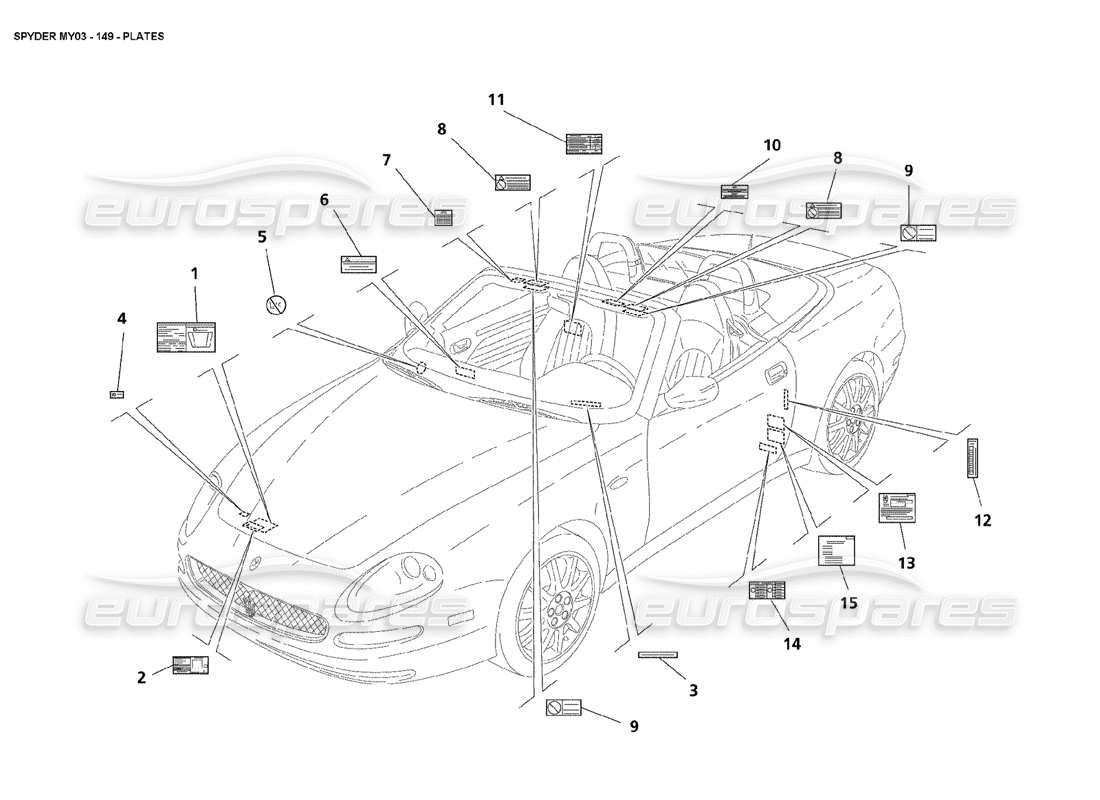 VIEW PARTS DIAGRAMS FROM THE MASERATI 4200 PARTS CATALOGUE a part diagram from the maserati 4200 parts catalogue