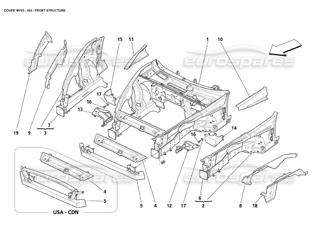 a part diagram from the Maserati 4200 Coupe (2003) parts catalogue