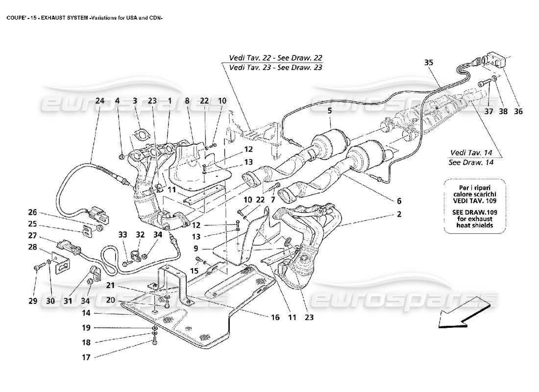 a part diagram from the maserati 4200 parts catalogue