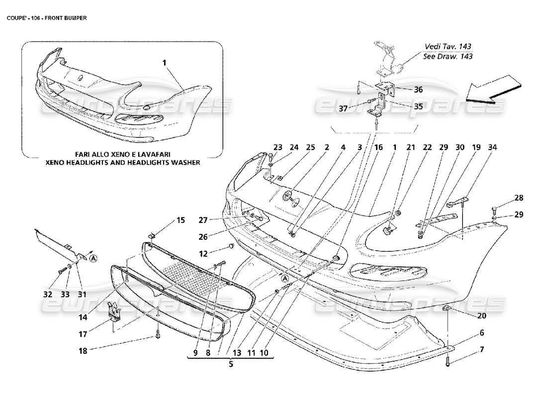 a part diagram from the maserati 4200 parts catalogue