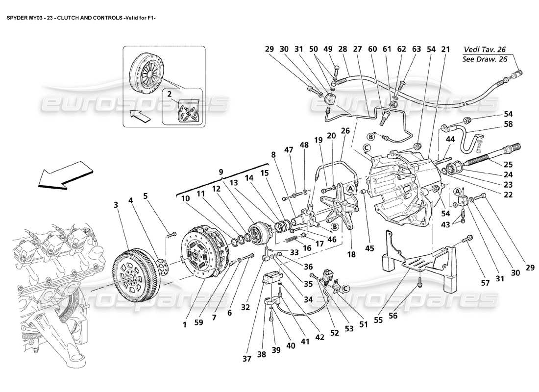 a part diagram from the Maserati 4200 Spyder (2003) parts catalogue