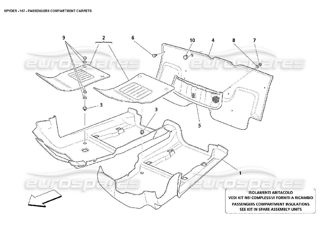 a part diagram from the maserati 4200 parts catalogue